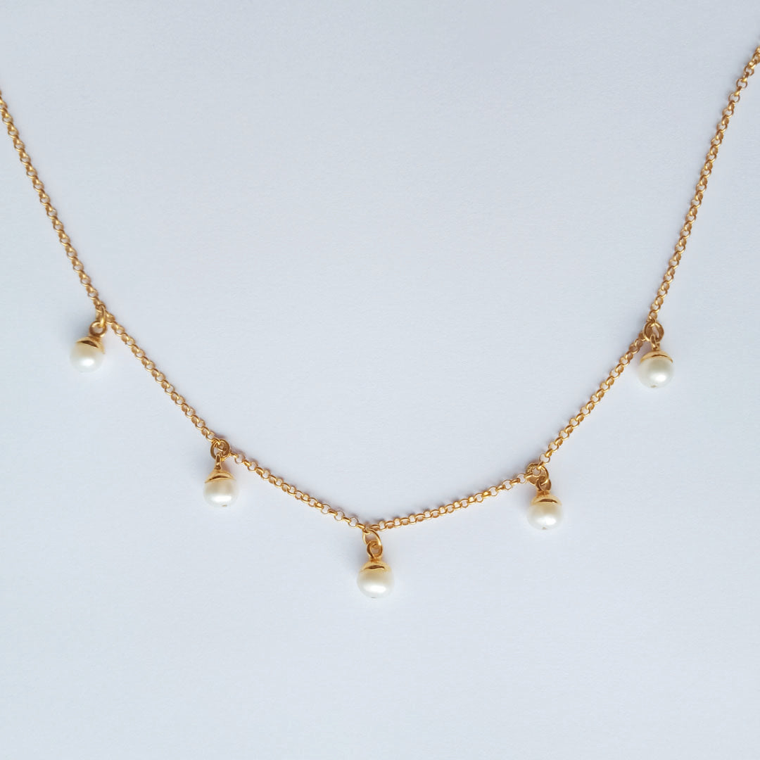 Dainty Gold Seed Pearl Necklace