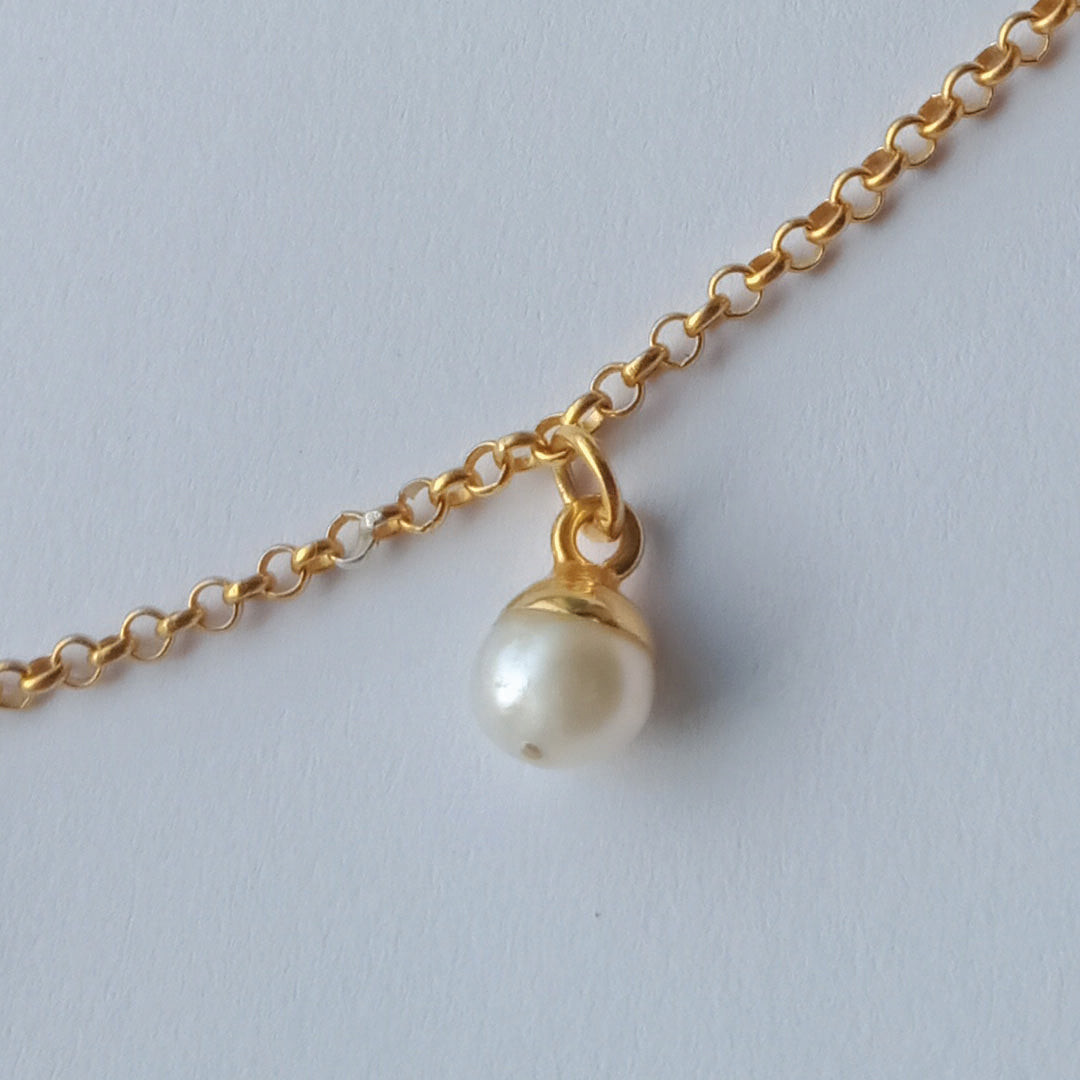 Dainty Gold Seed Pearl Necklace