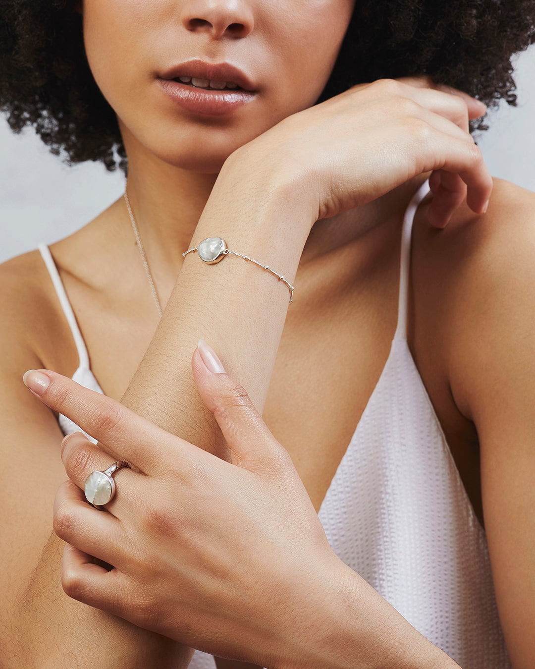 Baroque Pearl Sterling Silver Chain Bracelet