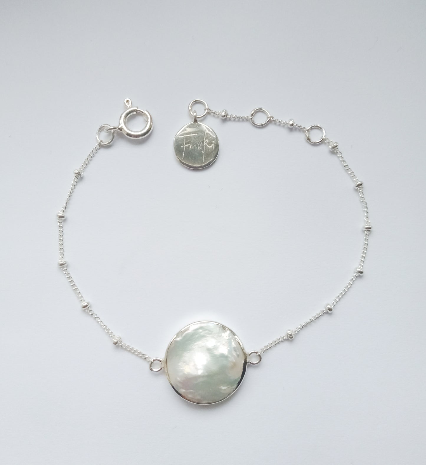Baroque Pearl Sterling Silver Chain Bracelet