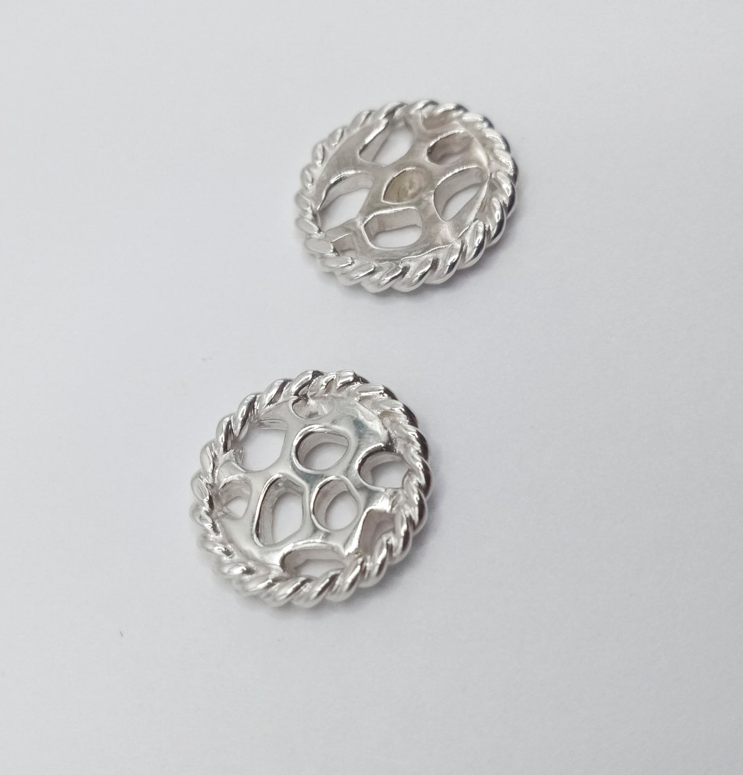 Labyrinth Coral Twister Silver Stud Earrings