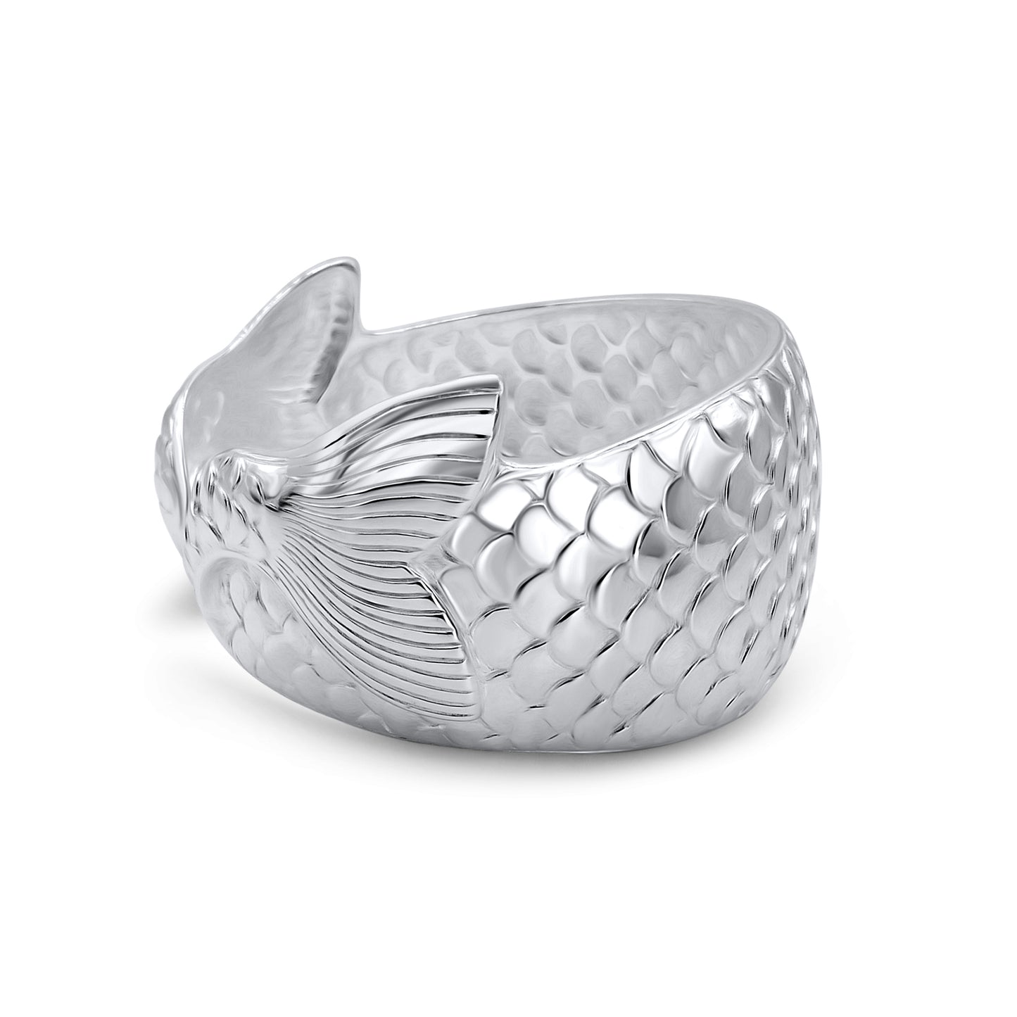Siren Mermaid Tail Silver Cuff