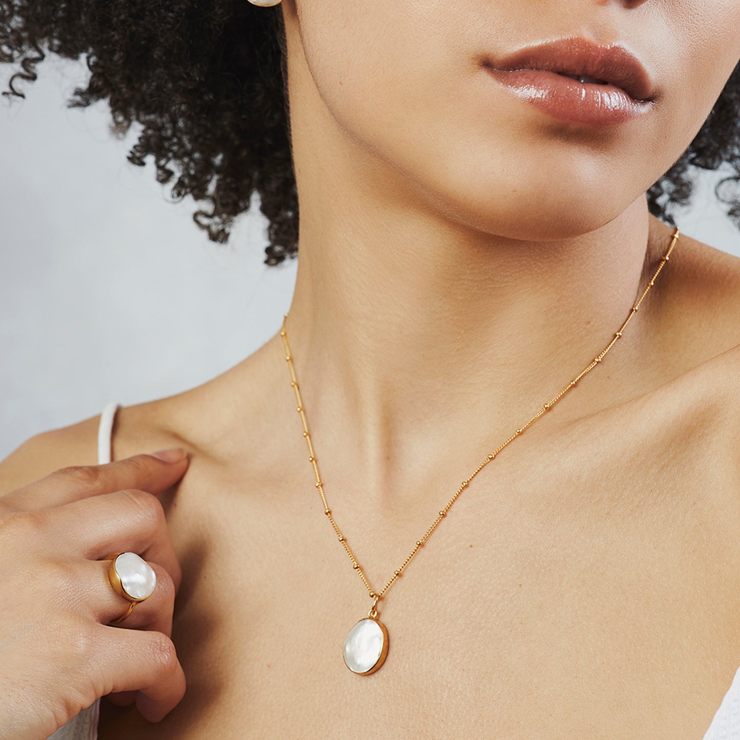 Gold Vermeil Single Baroque Pearl Necklace