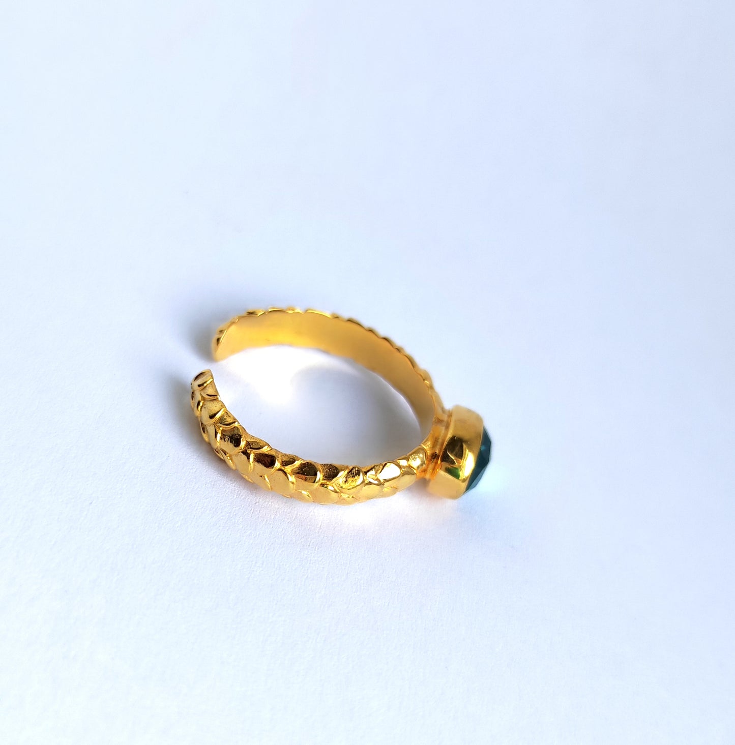 Green Apatite Mermaid Ring in 18kt Gold