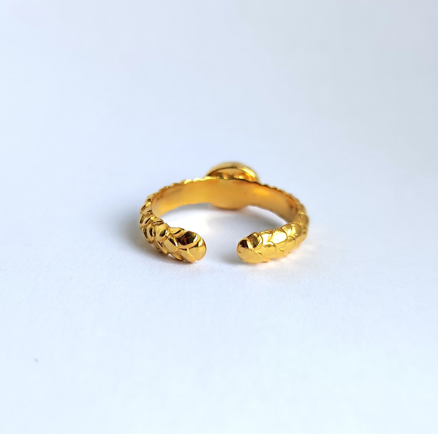 Green Apatite Mermaid Ring in 18kt Gold