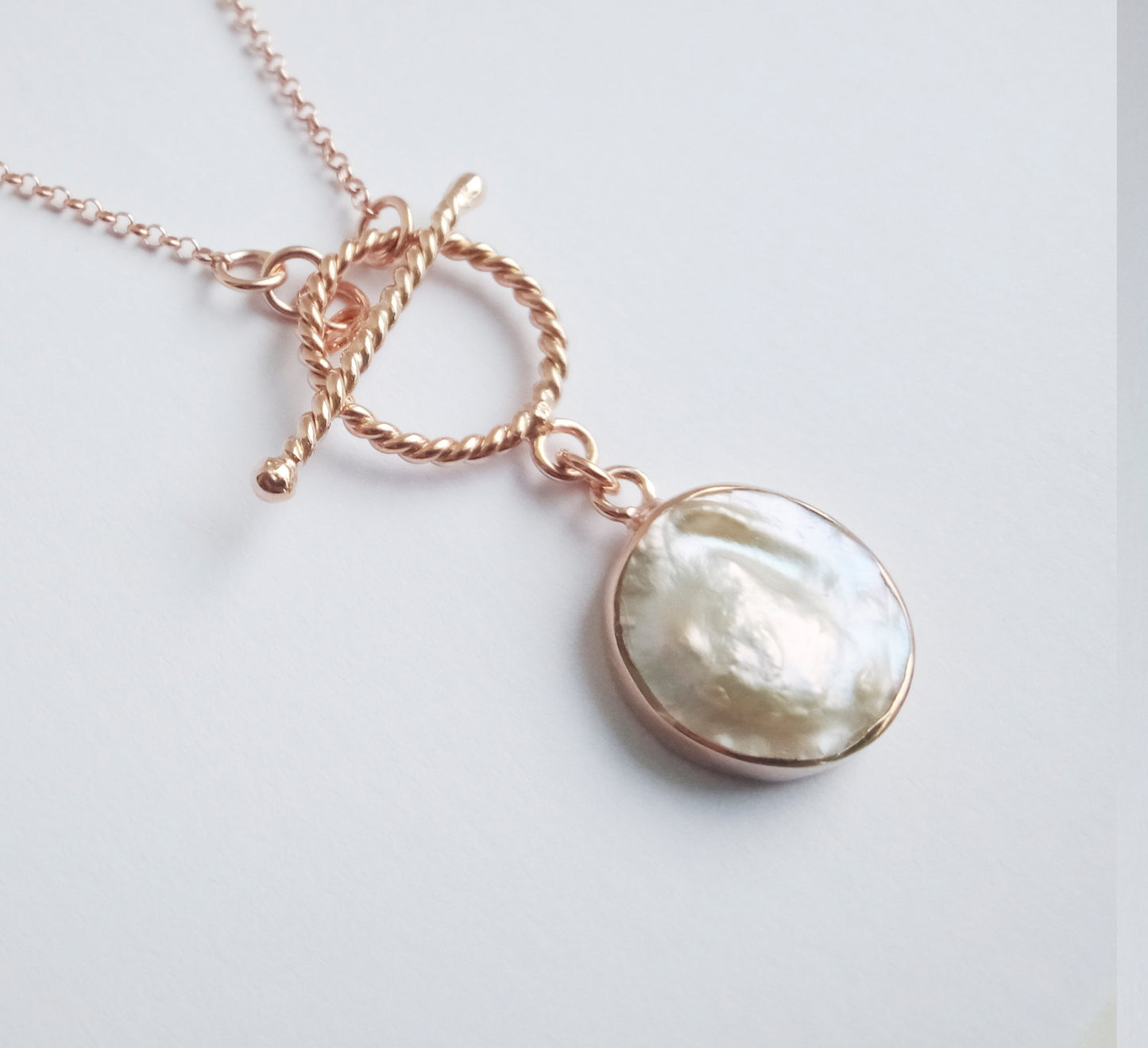 Rose Gold Fob Chain Necklace