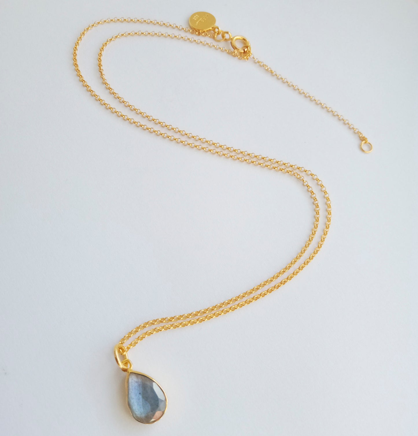 Labradorite Gold Pendant Necklace
