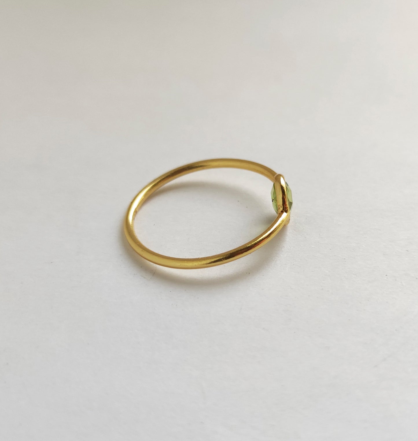 Peridot Dainty Gold Stacking Ring