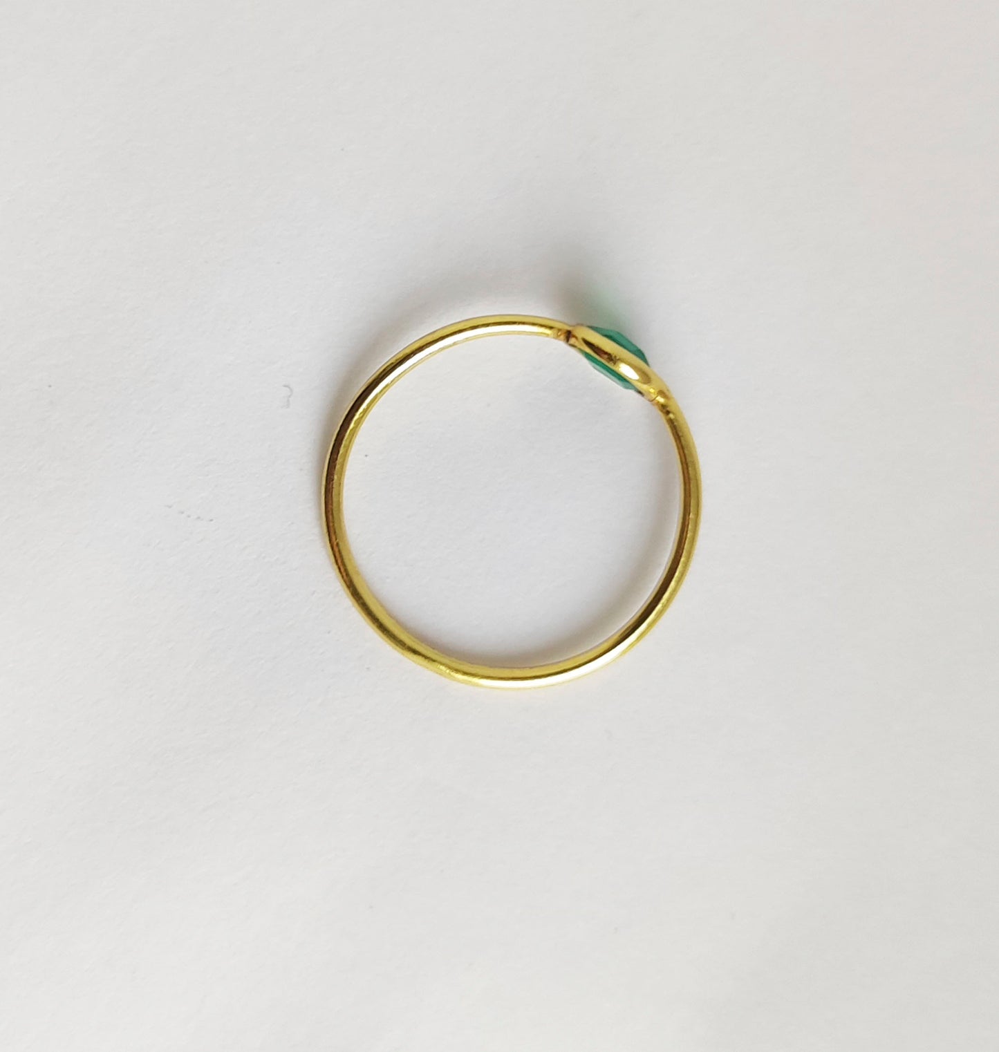 Green Onyx Dainty Gold Engagement Ring