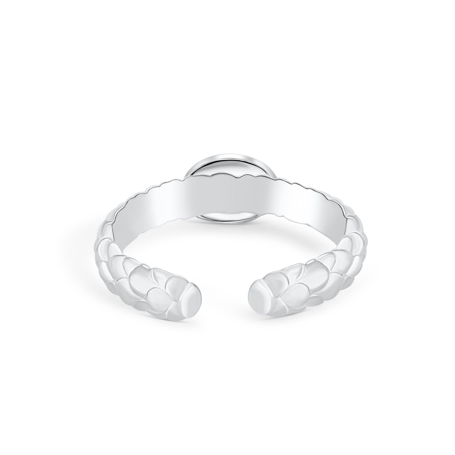 Siren Silver Stacking Ring with Green Apatite Gemstone