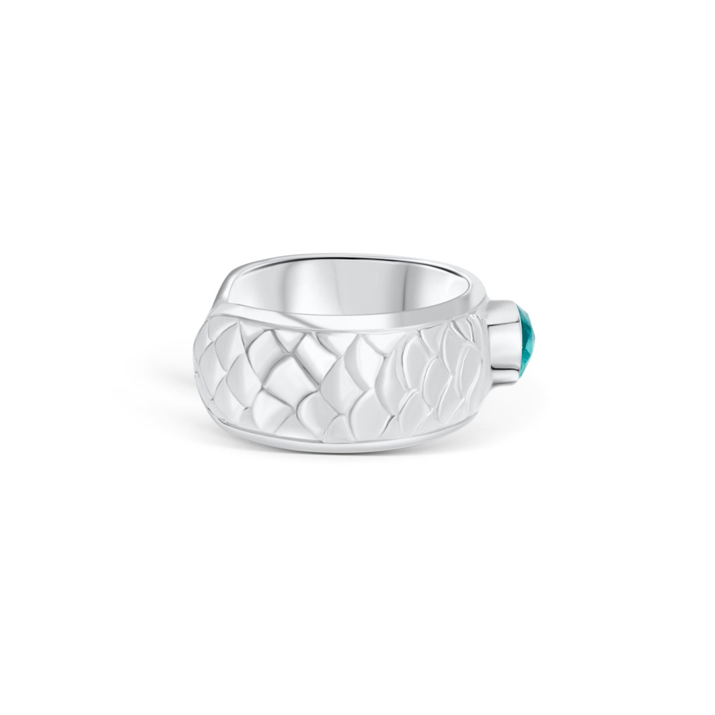 Siren Silver Chunky Green Apatite Ring