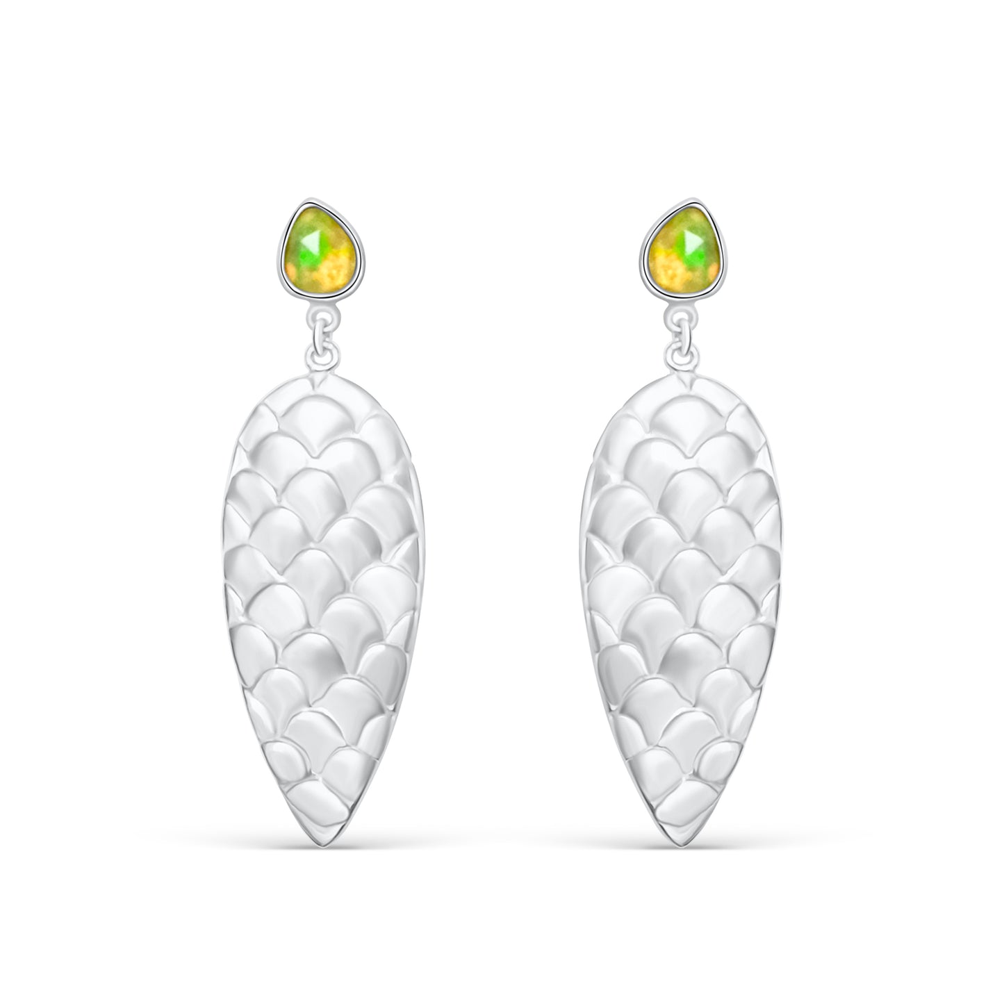 Siren Silver Opal Drop Earrings