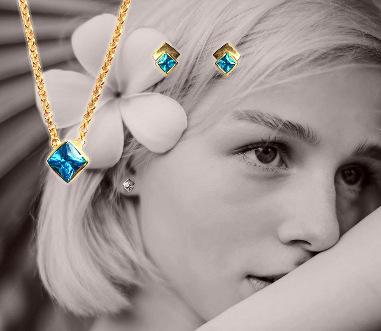 Blue Crystal September Birthstone Necklace