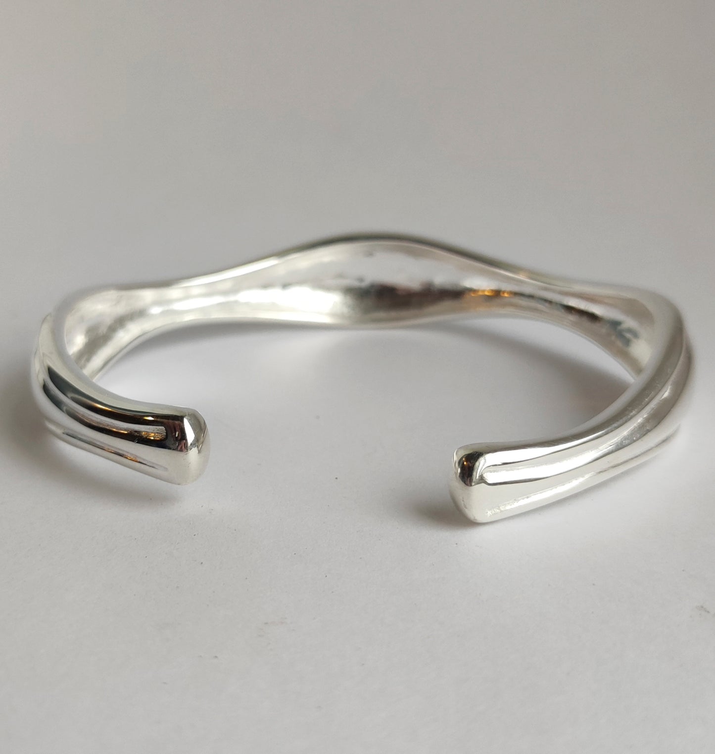 Mens Silver Minimalist Bangle Bracelet