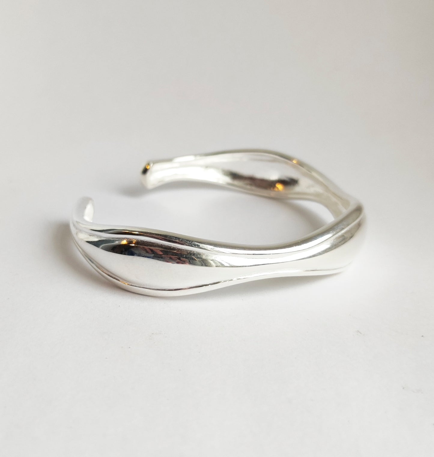 Mens Silver Minimalist Bangle Bracelet