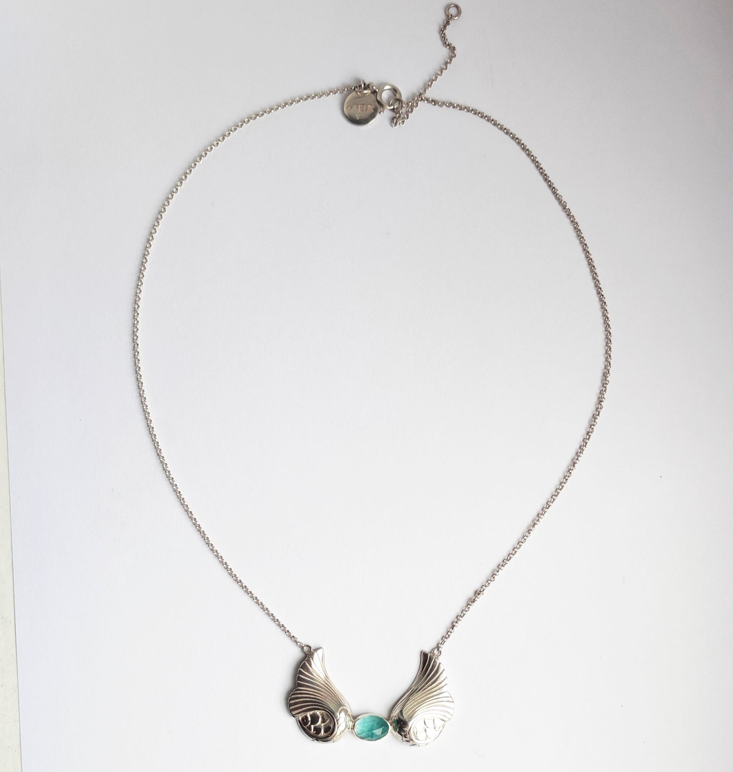 Sea Glass Mermaid Tail Sterling Silver Necklace