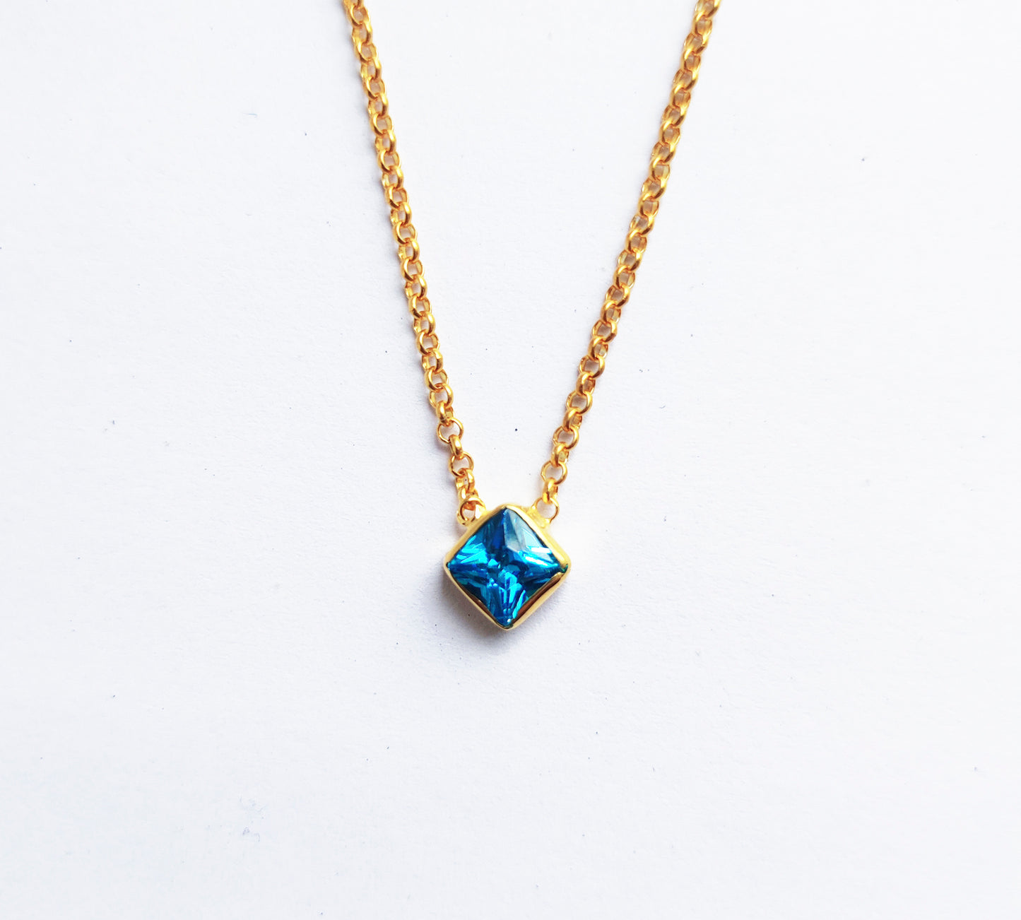 Blue Crystal September Birthstone Necklace