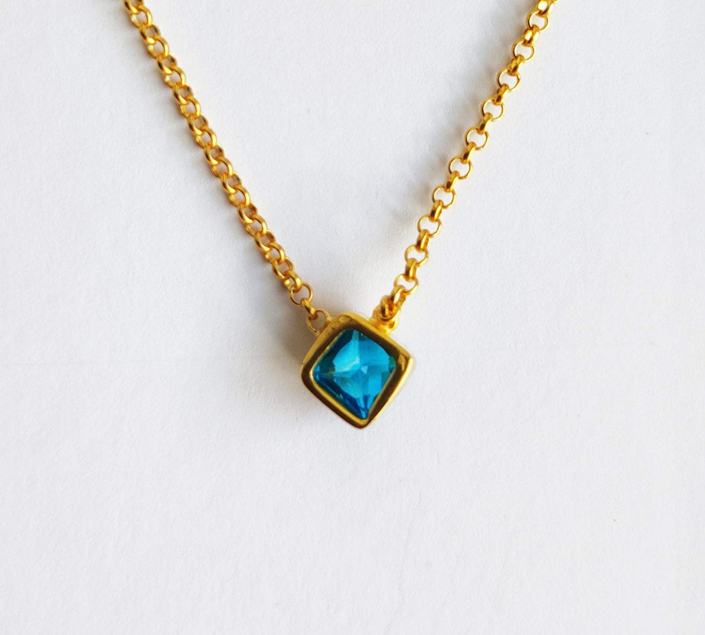 Blue Crystal September Birthstone Necklace