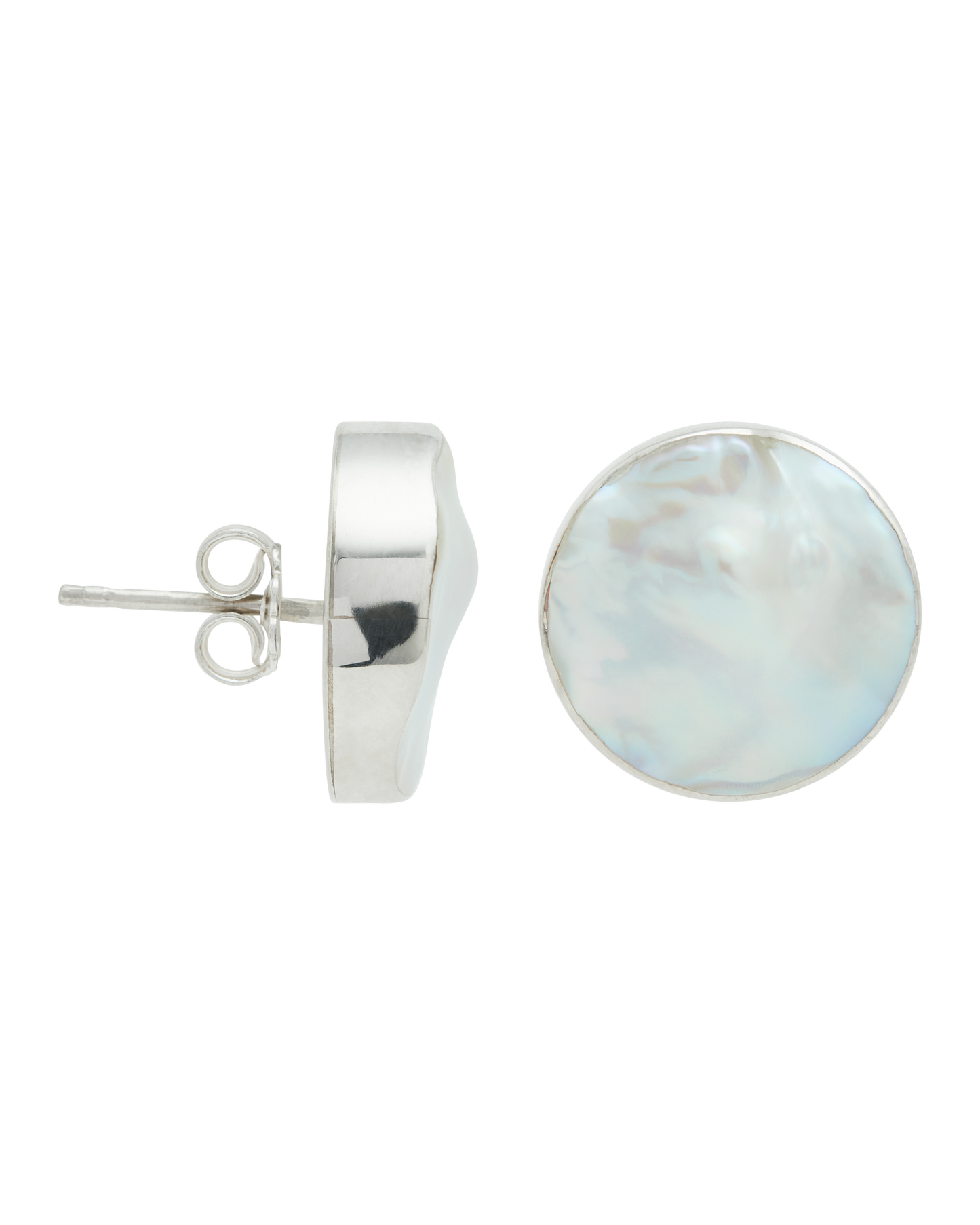 Keshi Pearl Silver Stud Earrings