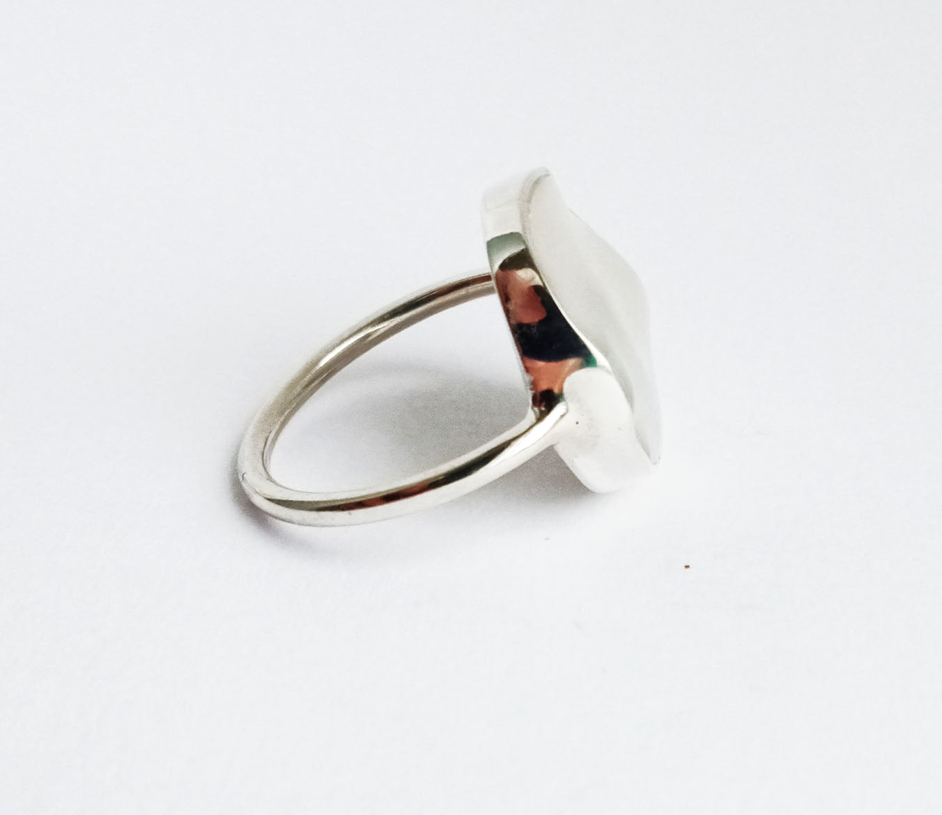 Fine Minimalist Sterling Silver Pearl Ring