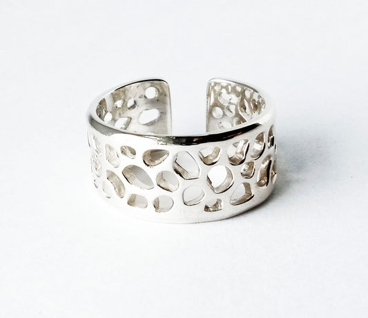 Labyrinth Coral Sterling Silver Ring