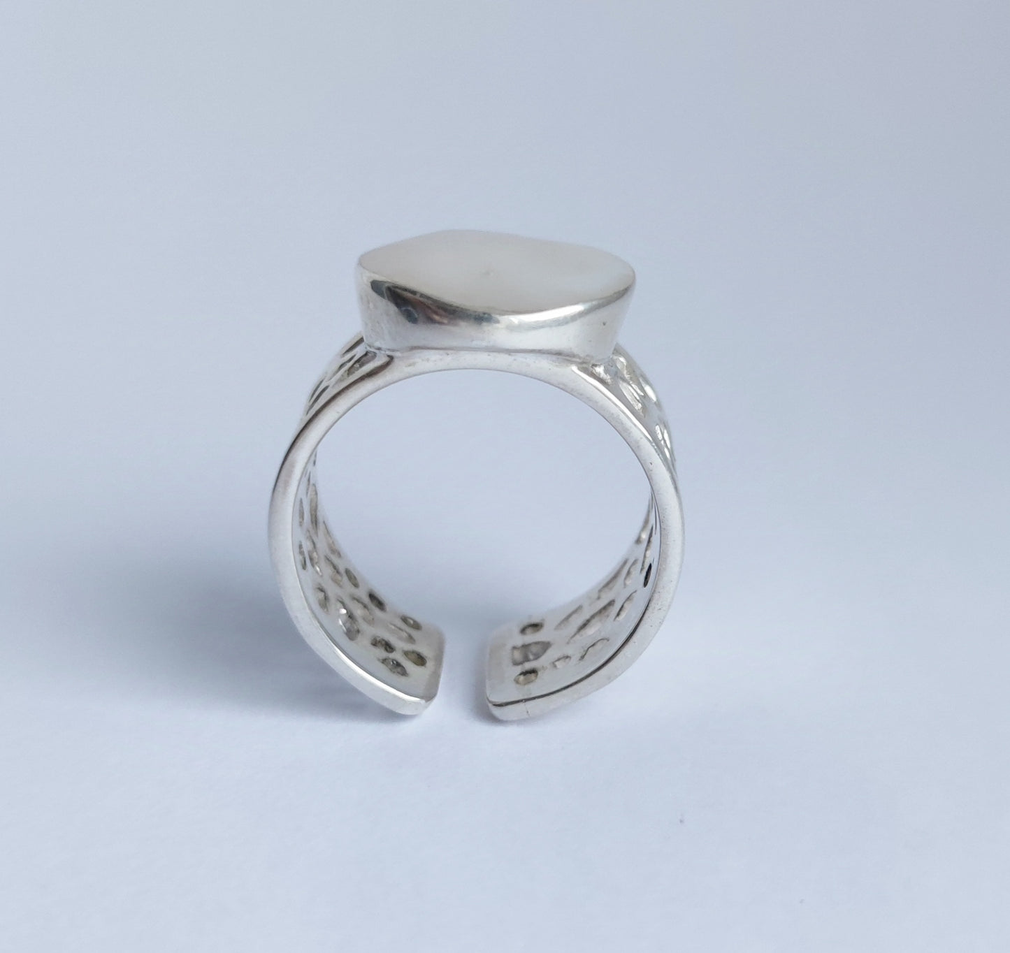 Labyrinth Baroque Pearl Chunky Silver Ring