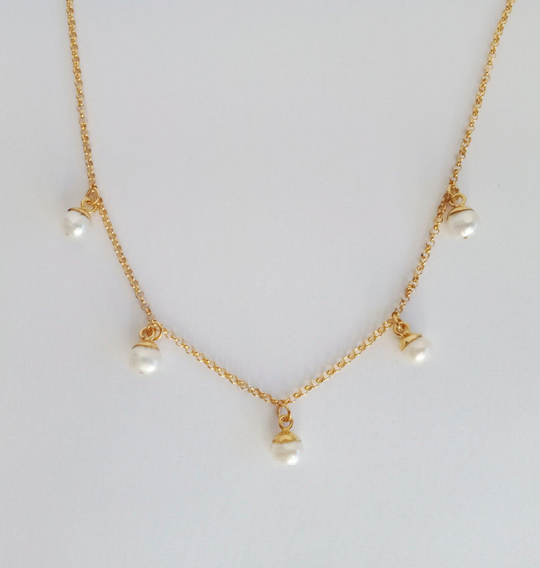 Dainty Gold Seed Pearl Necklace