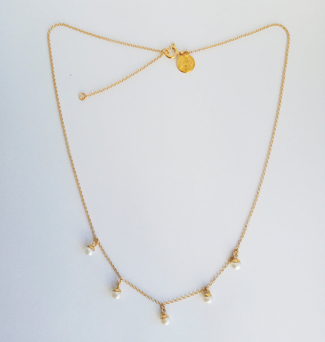 Dainty Gold Seed Pearl Necklace