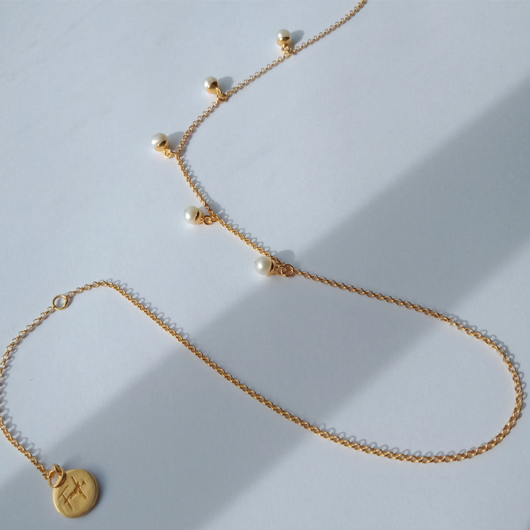 Dainty Gold Seed Pearl Necklace