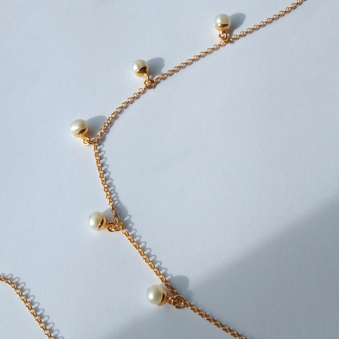 Dainty Gold Seed Pearl Necklace