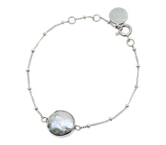 Baroque Pearl Sterling Silver Chain Bracelet