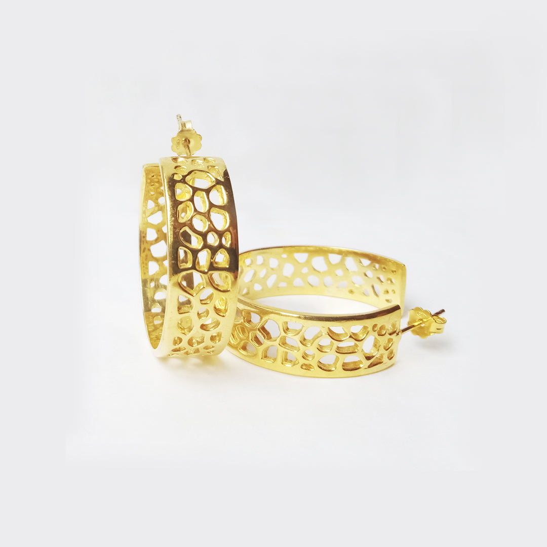 Labyrinth Chunky Gold Hoops