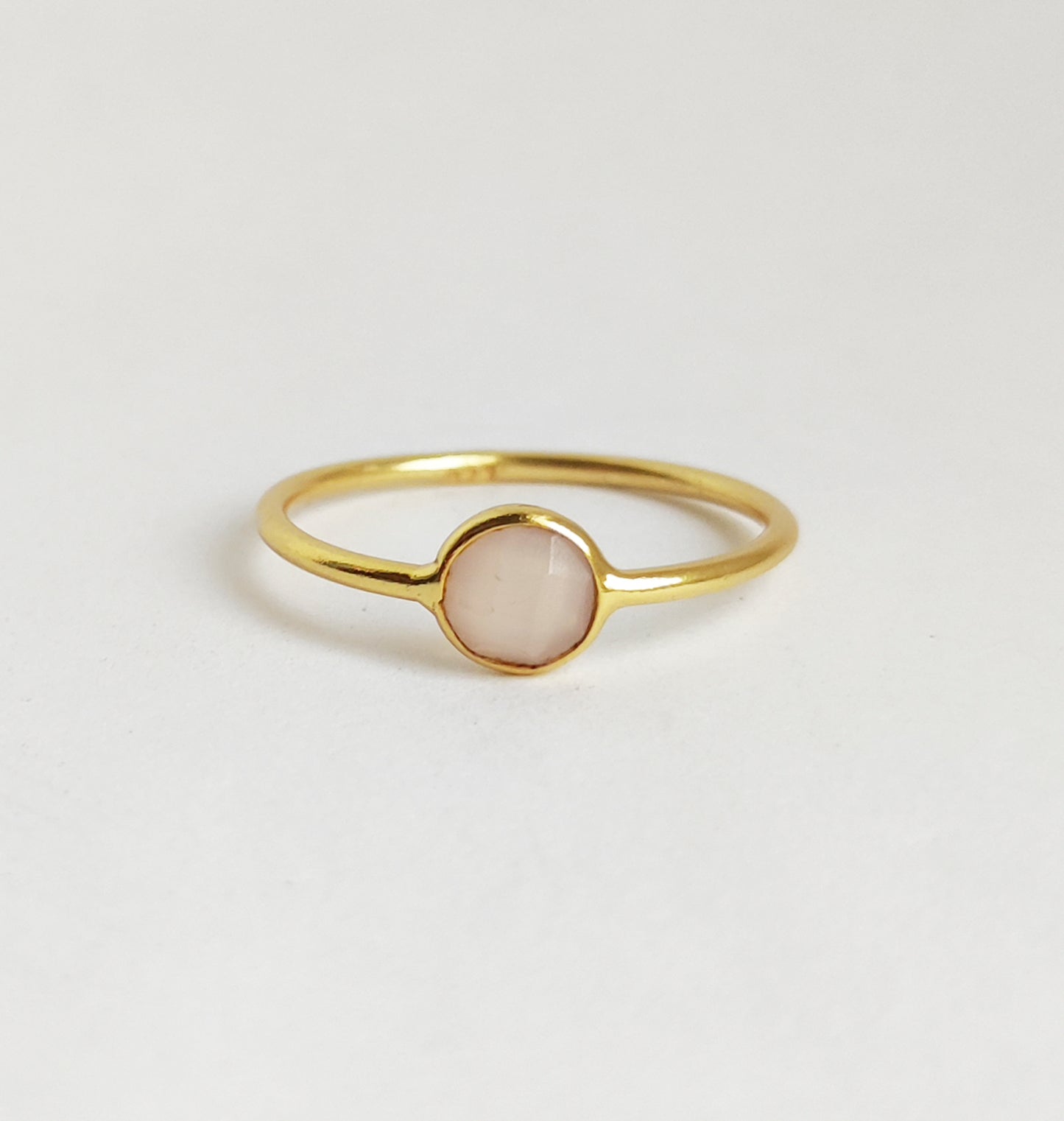 Rose Quartz Gold Stacking Ring