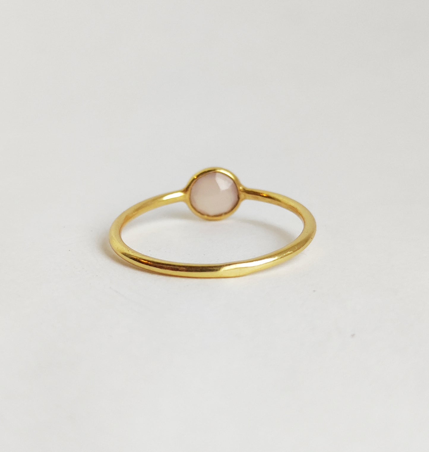 Rose Quartz Gold Stacking Ring