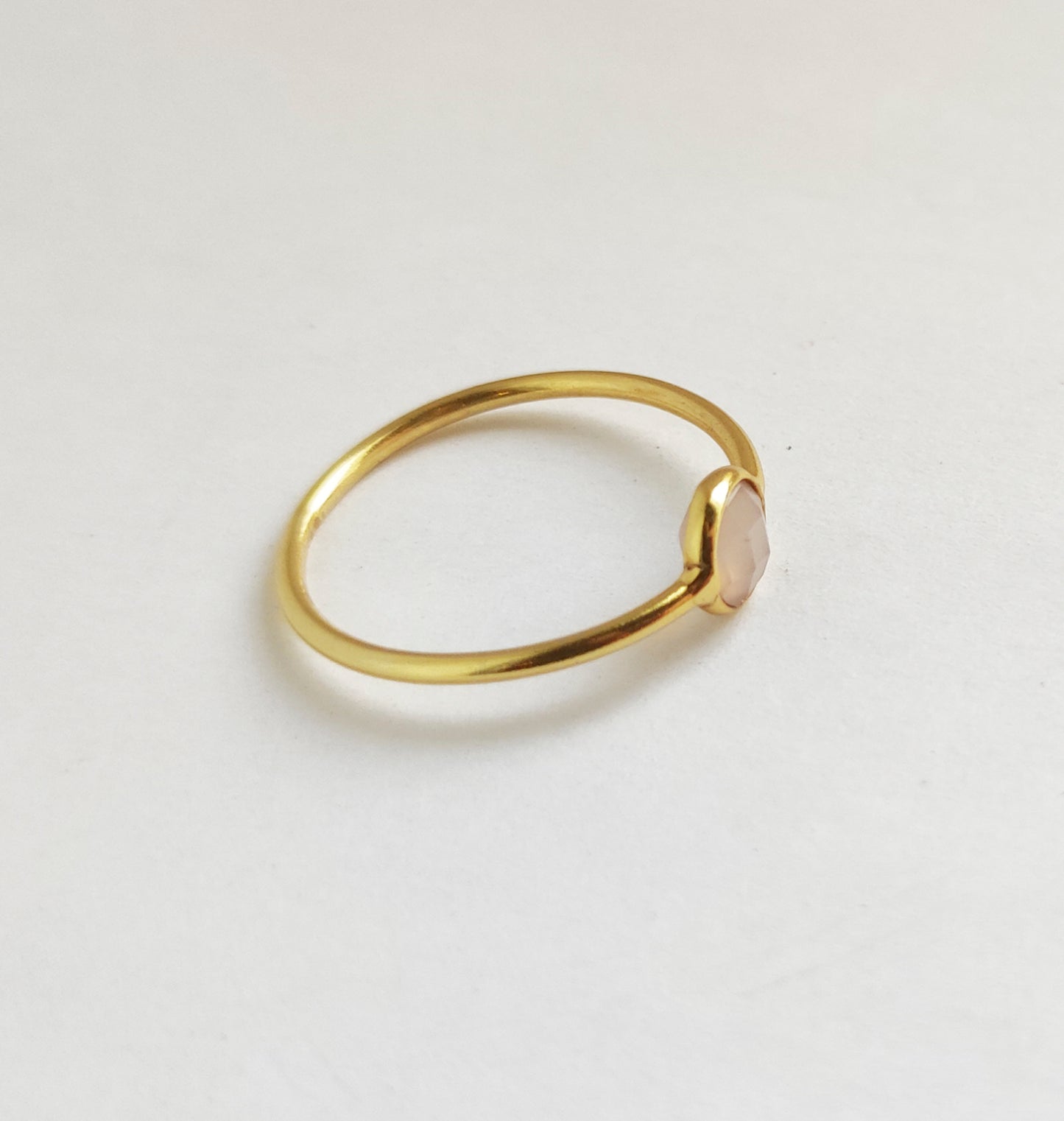 Rose Quartz Gold Stacking Ring