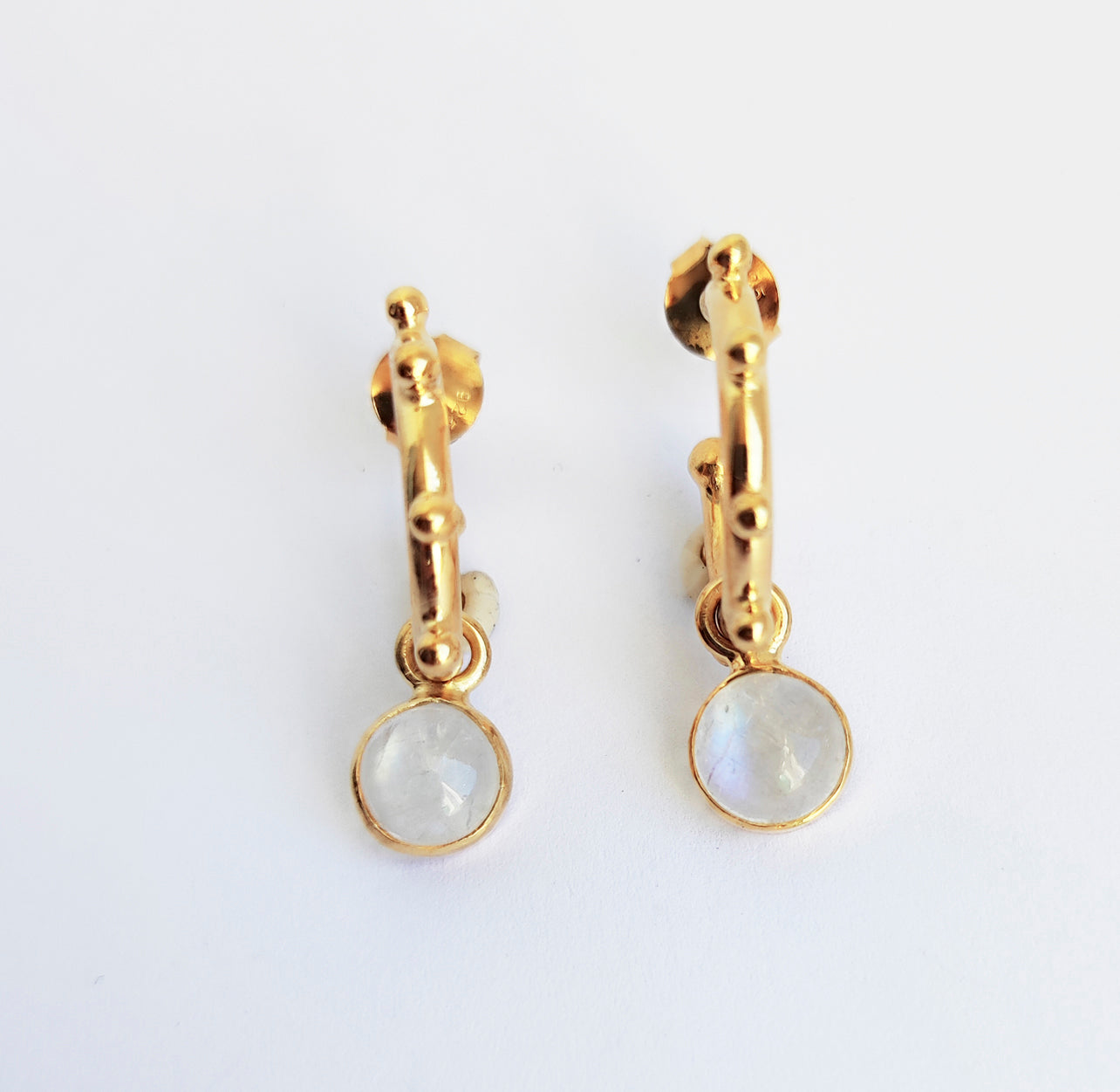 Jupiter Moonstone Gold Mini Hoop Earrings