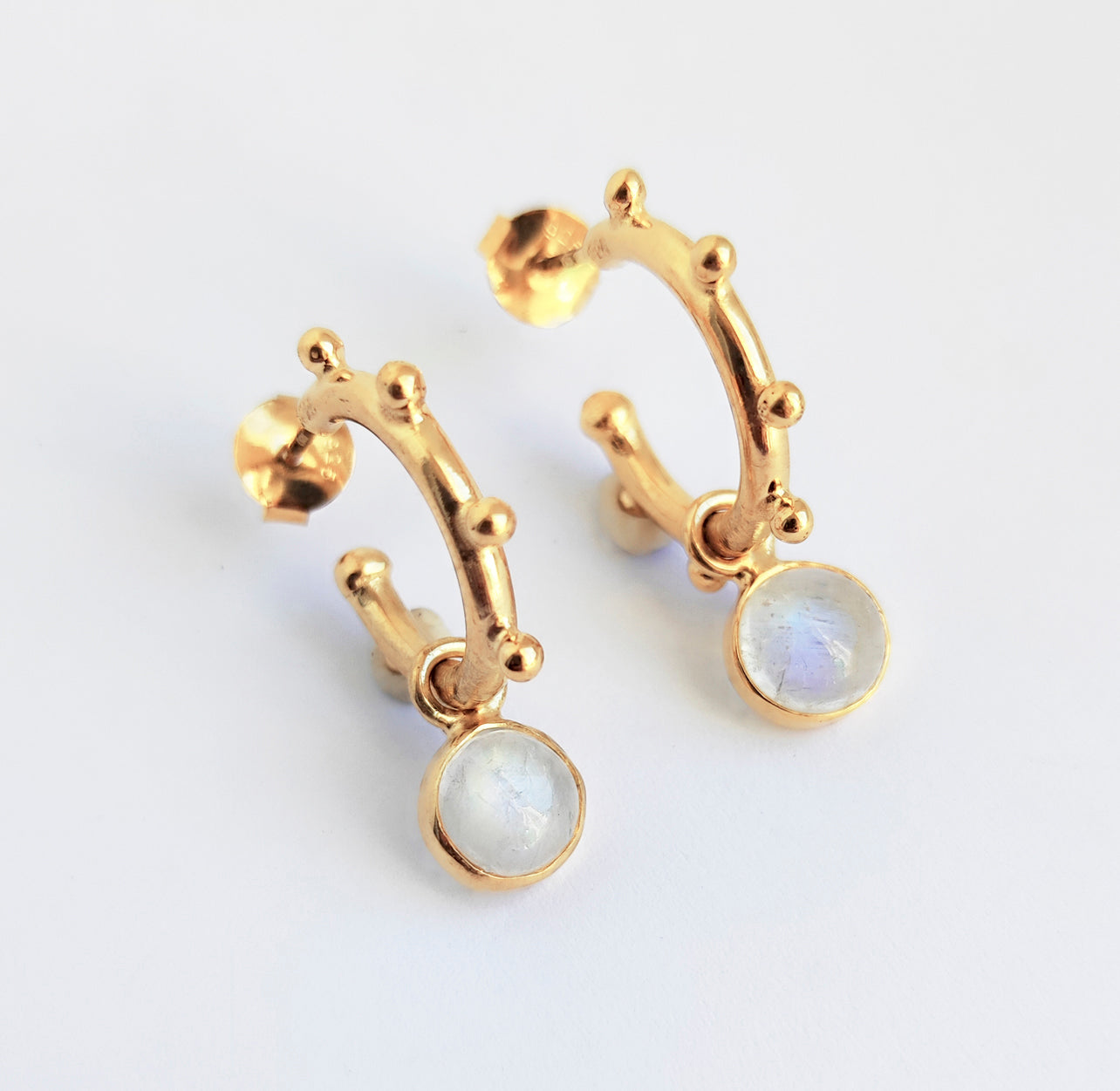 Jupiter Moonstone Gold Mini Hoop Earrings