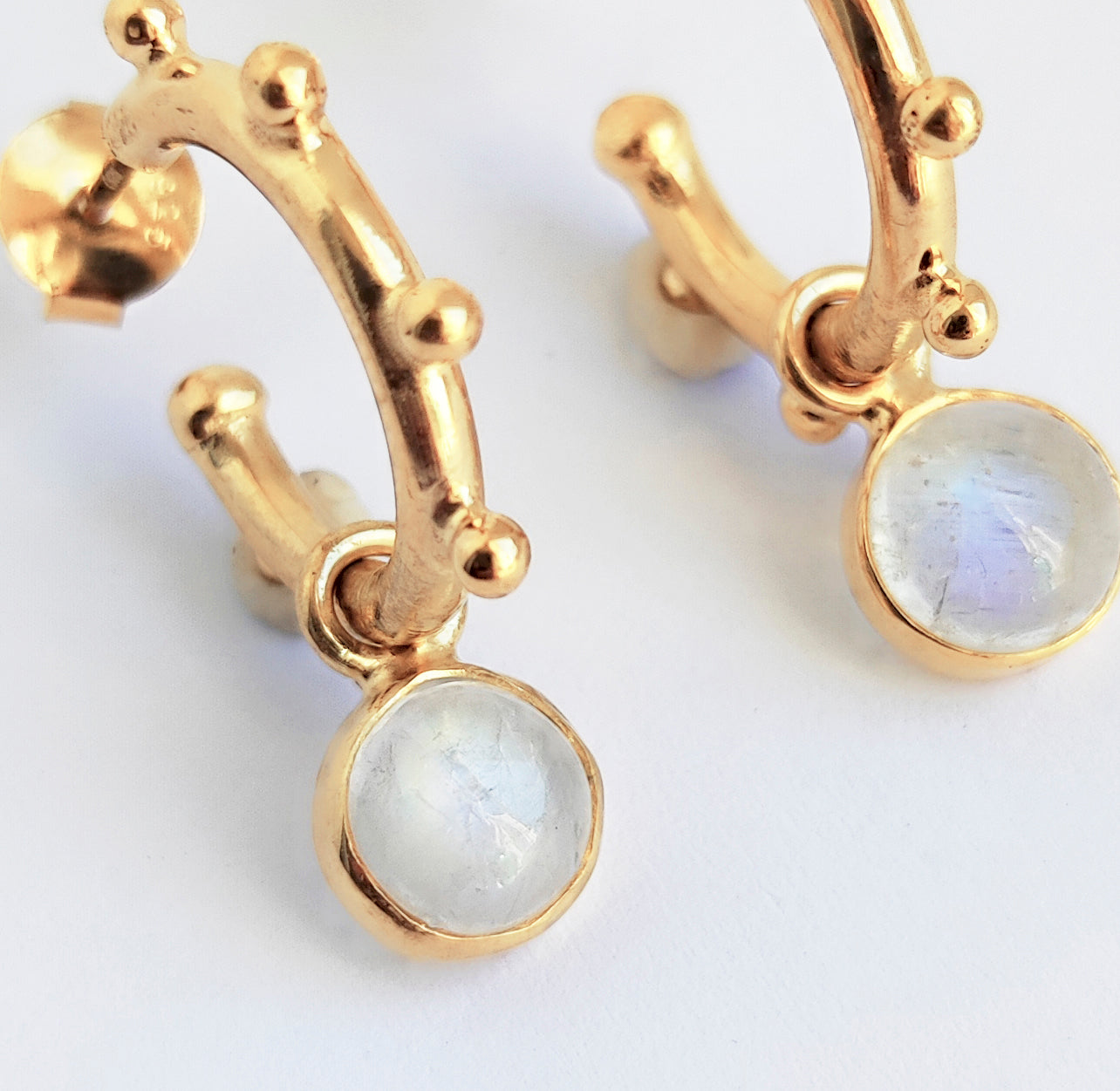 Jupiter Moonstone Gold Mini Hoop Earrings