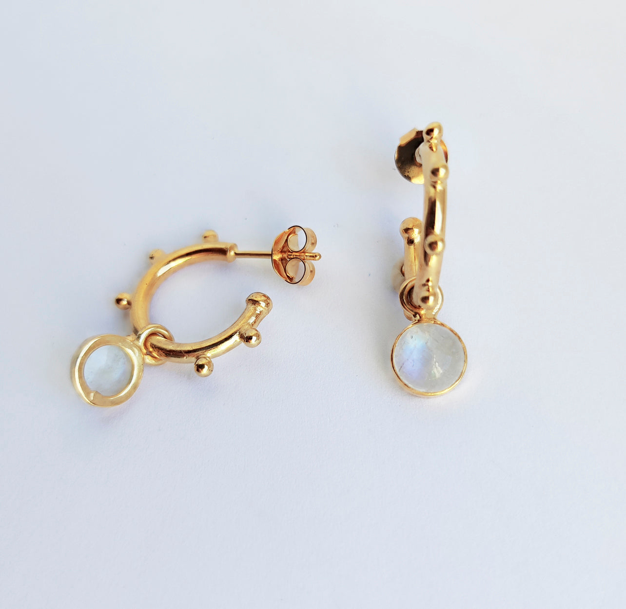 Jupiter Moonstone Gold Mini Hoop Earrings