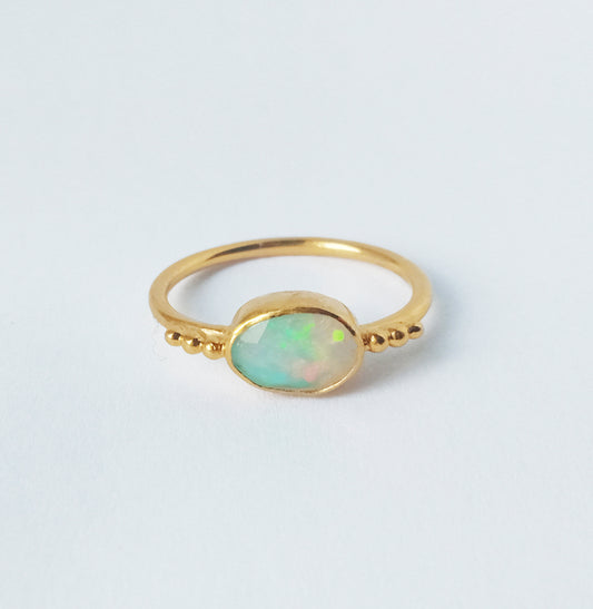 Siren Welo Opal Dainty Gold Ring
