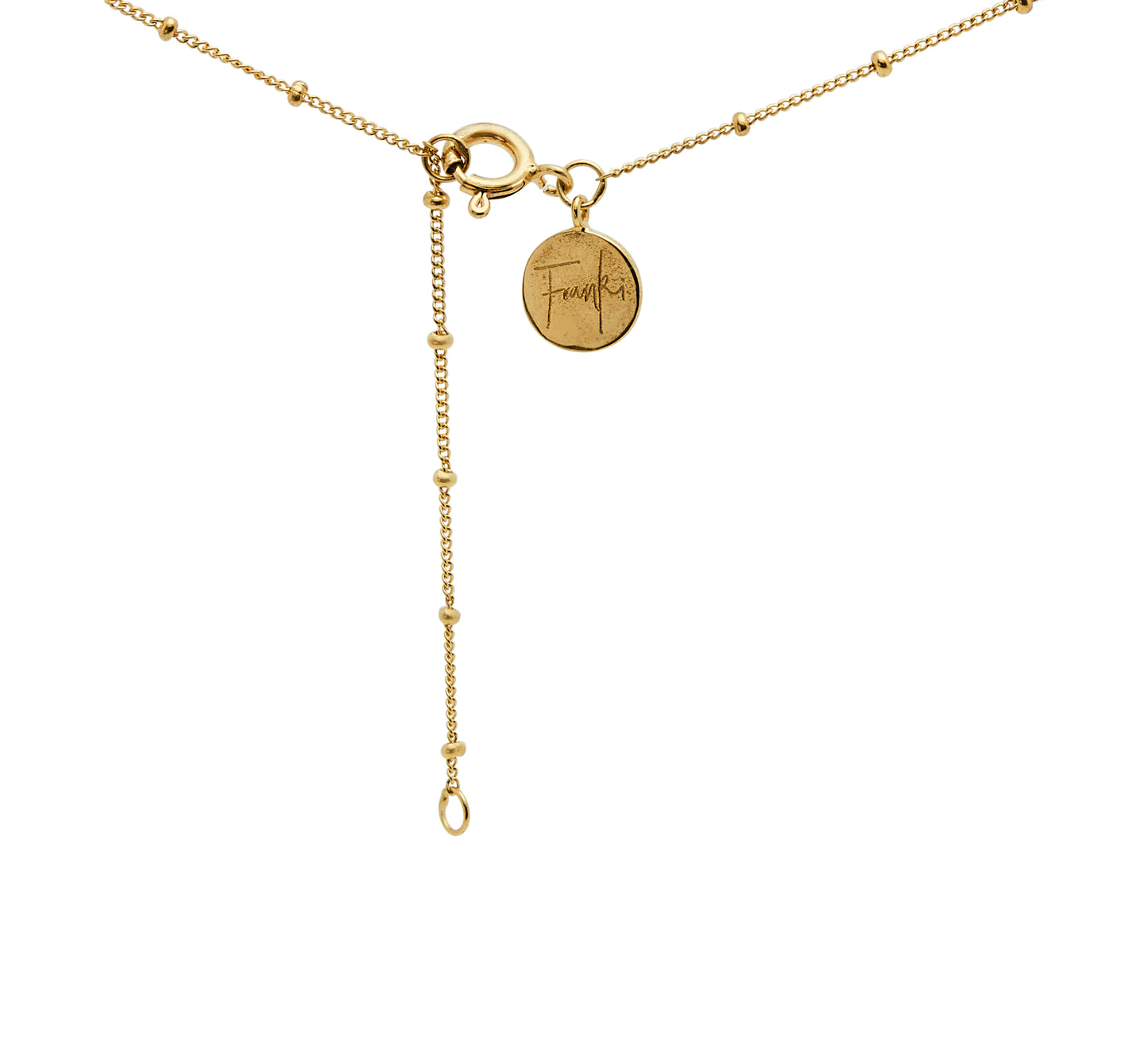 Gold Hammered Star Bobble Chain Necklace