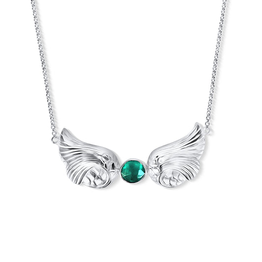 Mermaid Tail Sterling Silver Necklace with Green Apatite