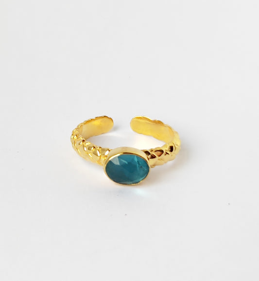 Green Apatite Mermaid Ring in 18kt Gold