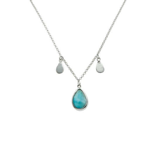 Larimar Gemstone and Sterling Silver Icicle Necklace
