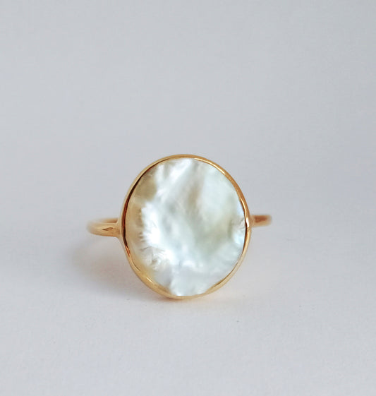 Minimalist Fine Pearl Gold Ring