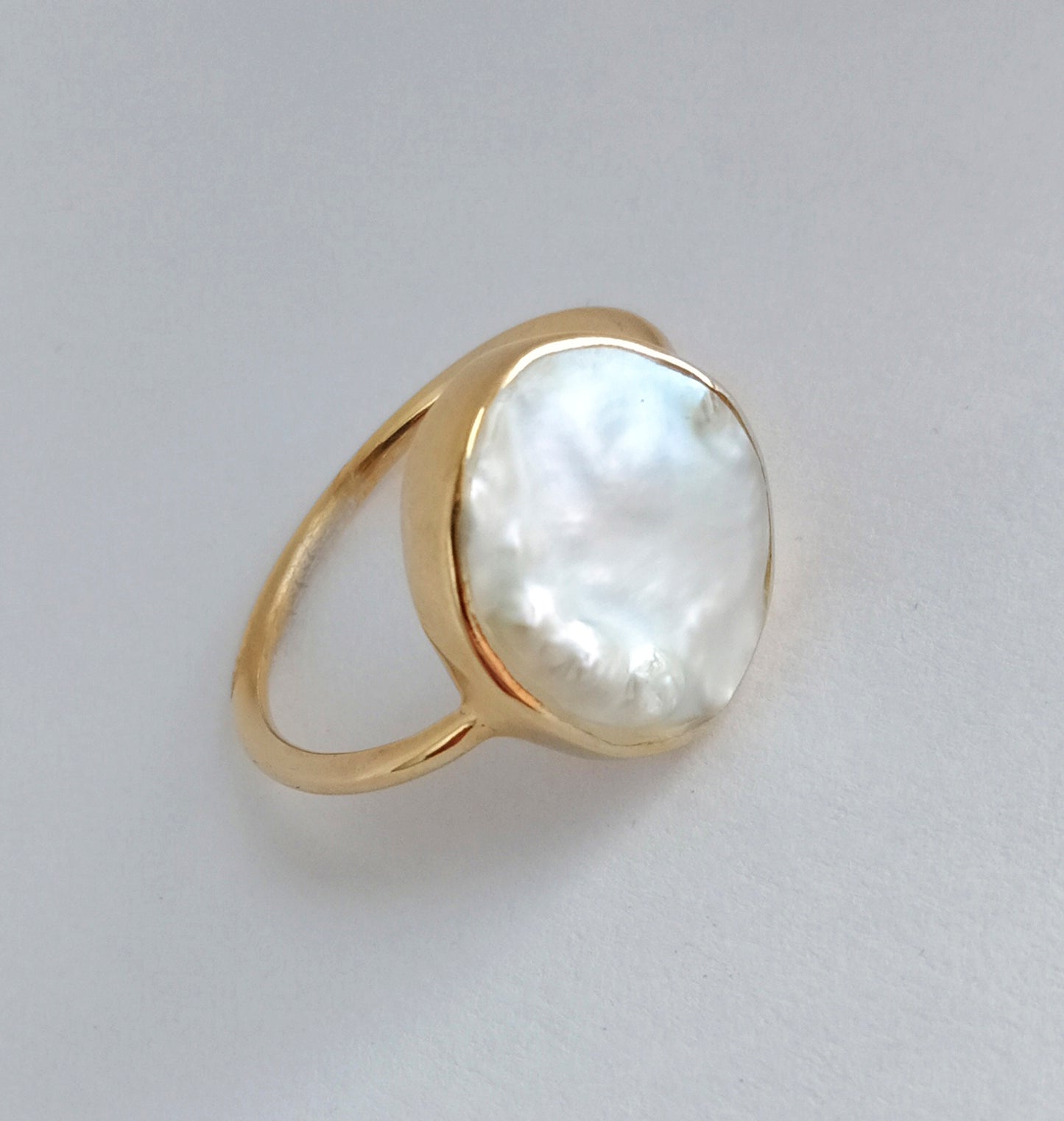Minimalist Fine Pearl Gold Ring