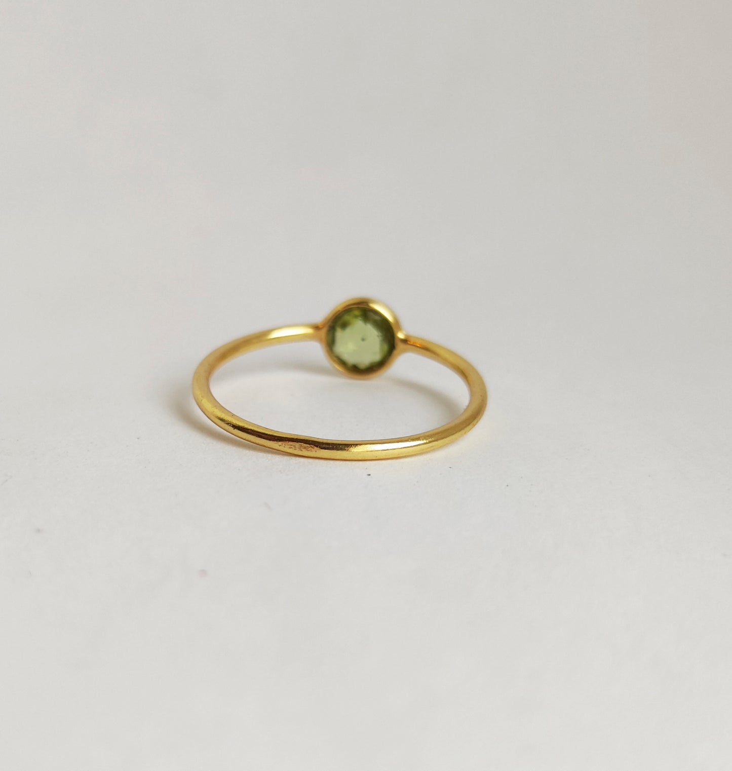 Peridot Dainty Gold Stacking Ring