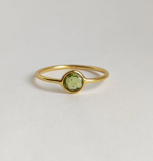 Peridot Dainty Gold Stacking Ring