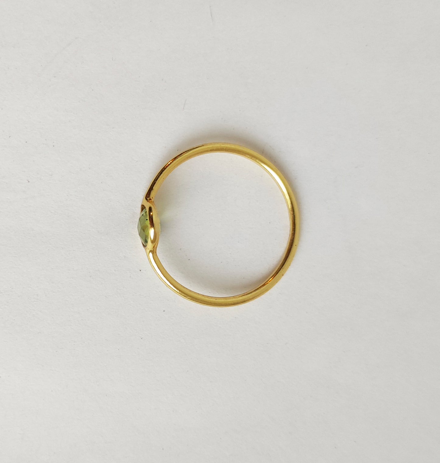 Peridot Dainty Gold Stacking Ring
