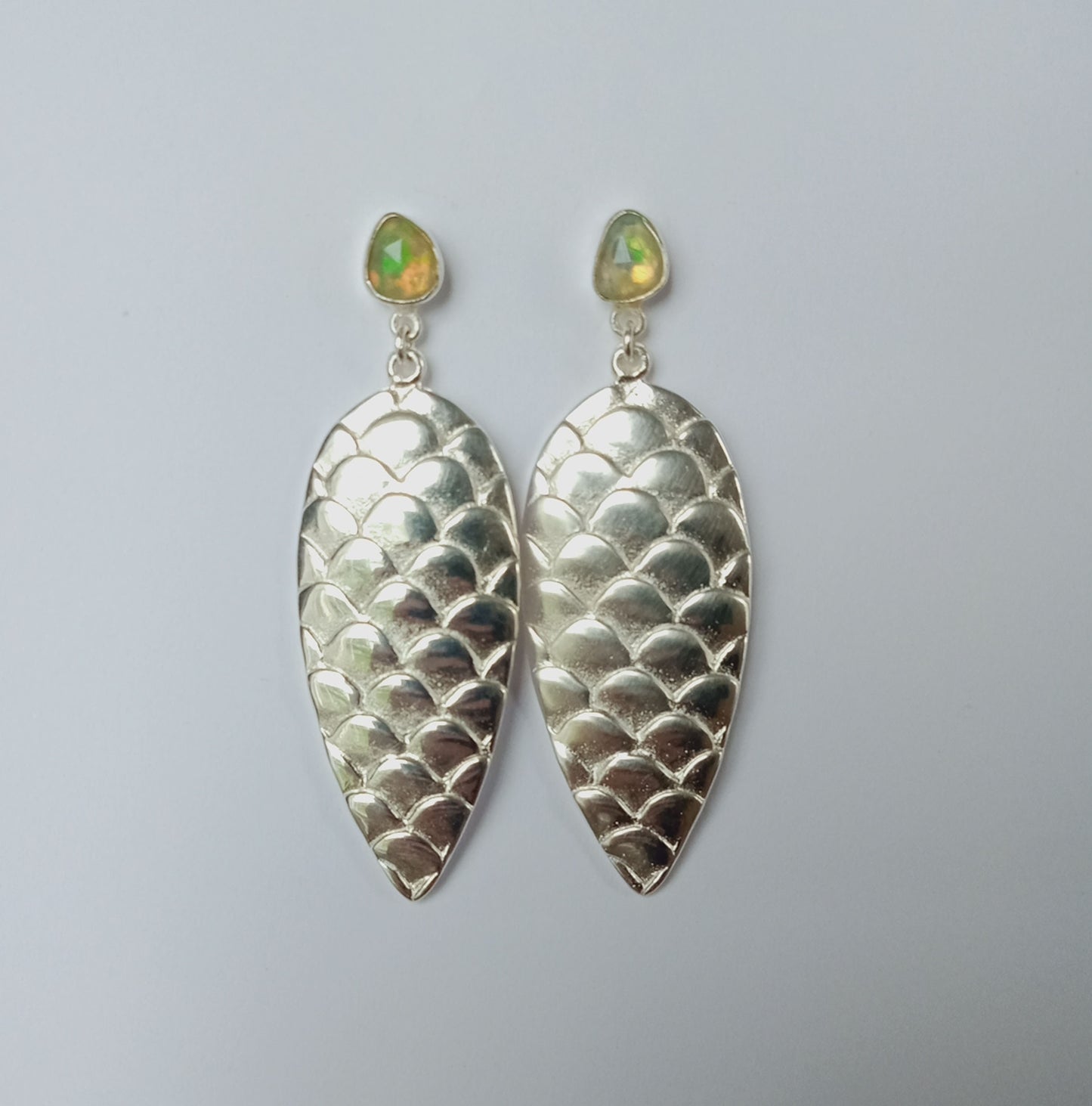 Siren Silver Opal Drop Earrings
